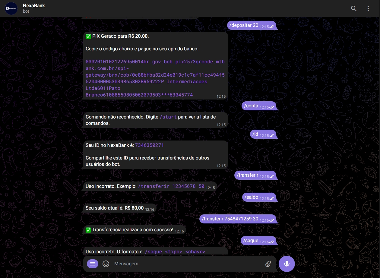 🤖 Bot do Telegram – Transferências Anônimas